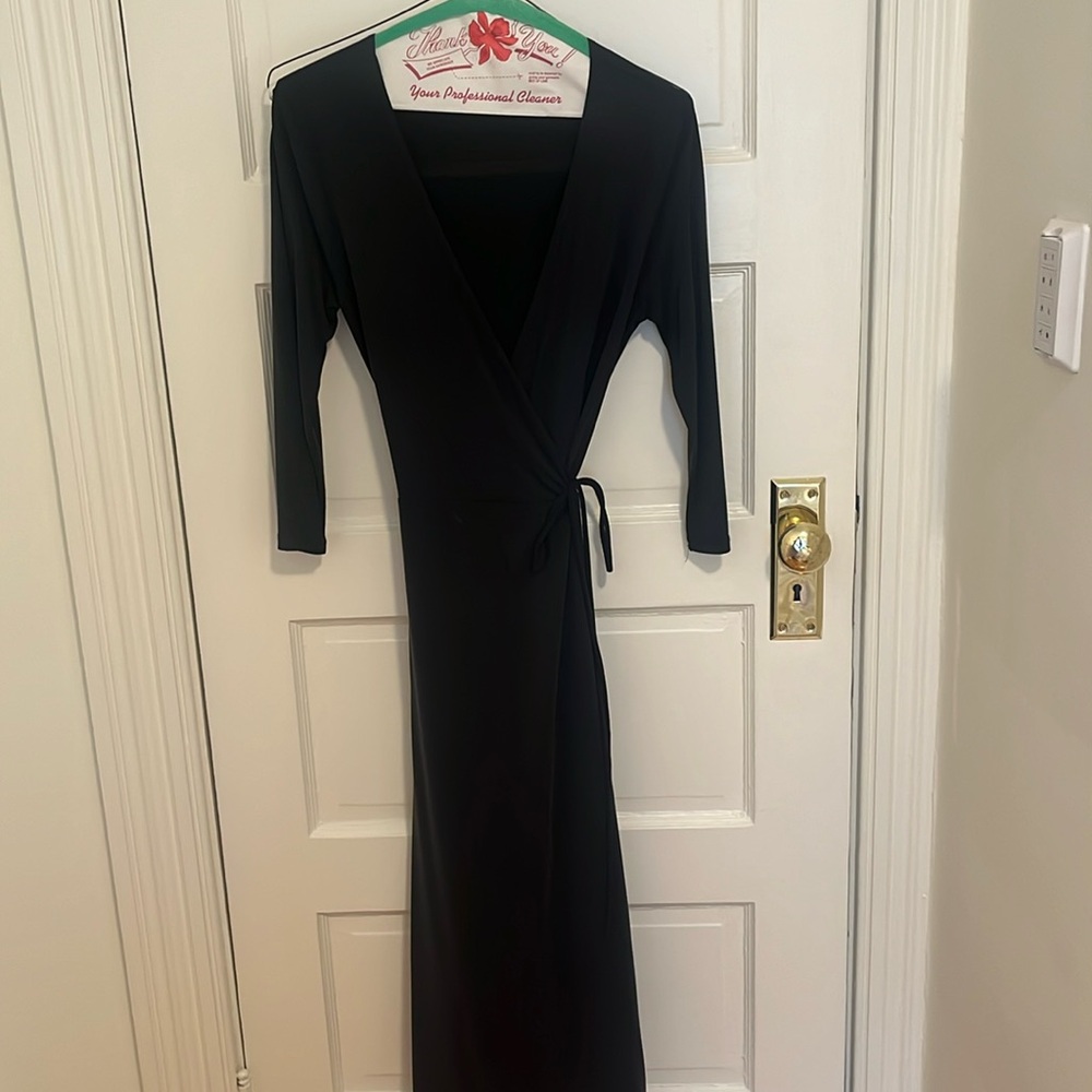 MOD REF Charcoal navy blue wrap dress